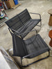 4 Pieces Outdoor Furniture Set Patio Textilene Steel Conversation Set with Loveseat Tea - Black