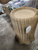 Scalloped Rattan Accent Table Fully Assembled