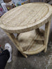 Costa Mesa Round Rattan Wrapped Accent Table Tan - Bohemian, Wood Frame