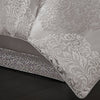 California King Comforter + 2 Standard Shams Daisy-Lee Silver 4 Piece Comforter Set
