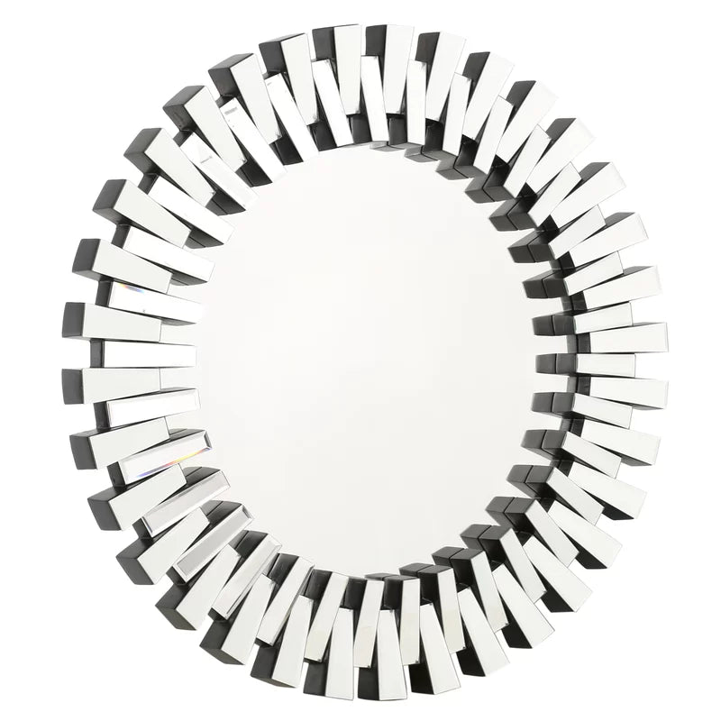 Daxia Round Wood Wall Mirror