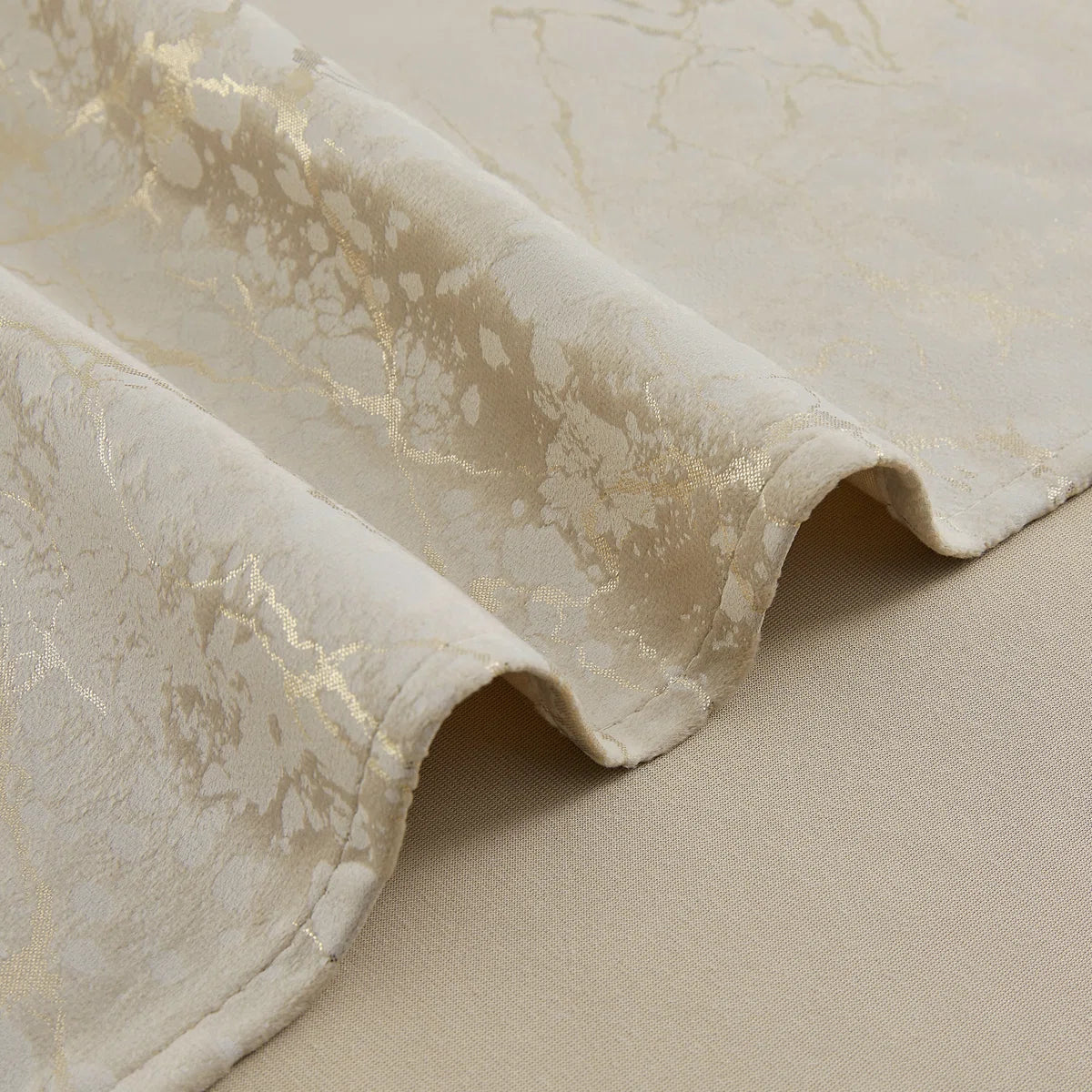 Deavion Velvet Curtains Metal Grommets Room Darkening with Gold Foil Print 2 Panel Set