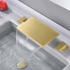 Deck Mounted Waterfall Roman Tub Faucet 2 Handle Bathtub Faucet Set