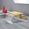 Deck Mounted Waterfall Roman Tub Faucet 2 Handle Bathtub Faucet Set