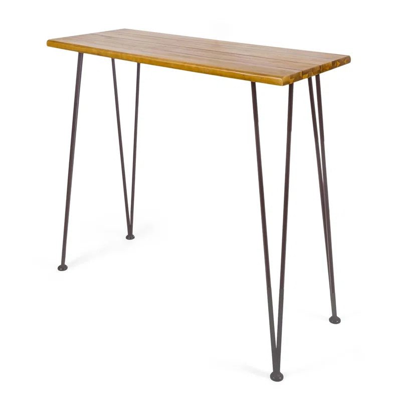 Denali Industrial Wood And Metal Bar Table