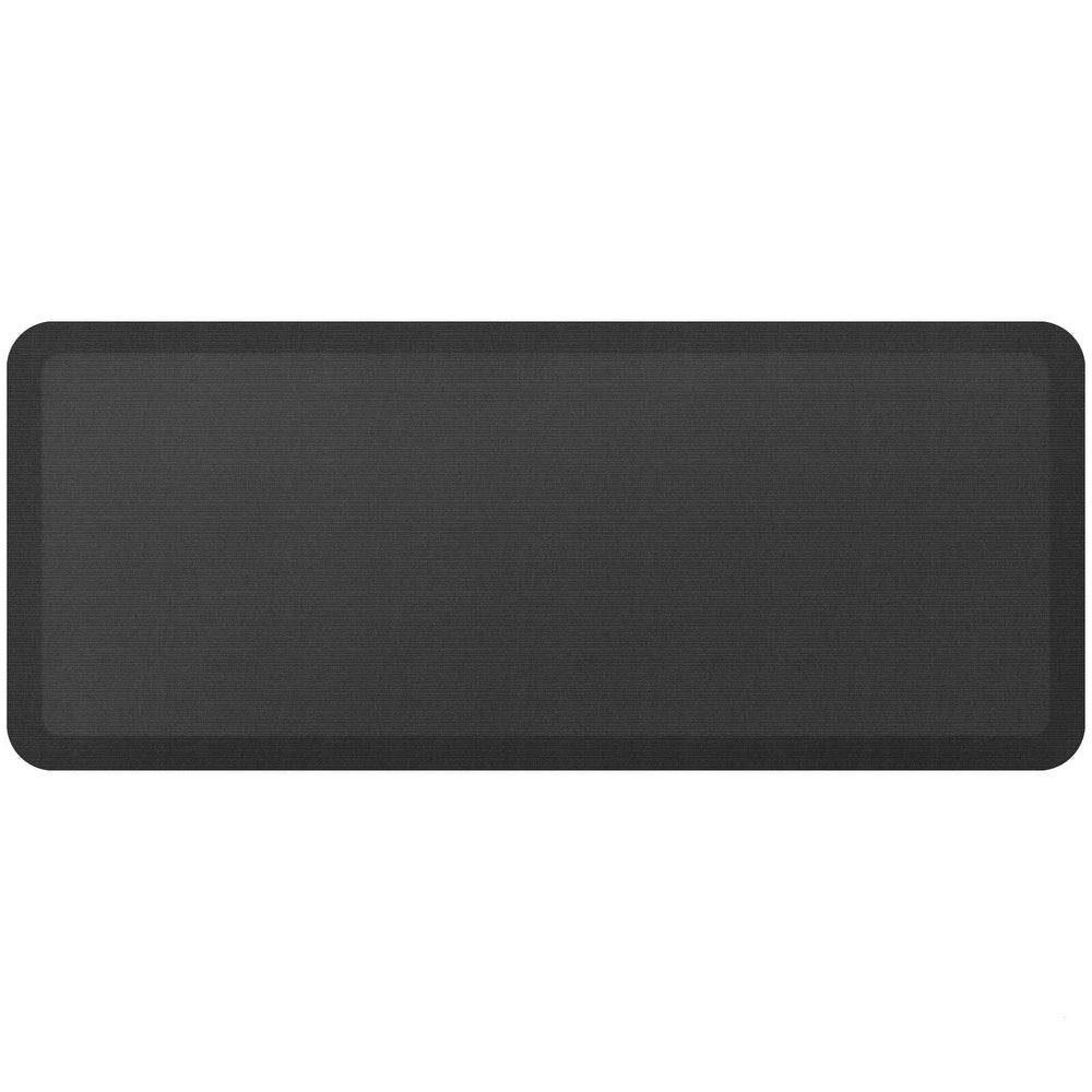 Designer Comfort Grasscloth Anti-fatigue Kitchen Mat - charcoal
