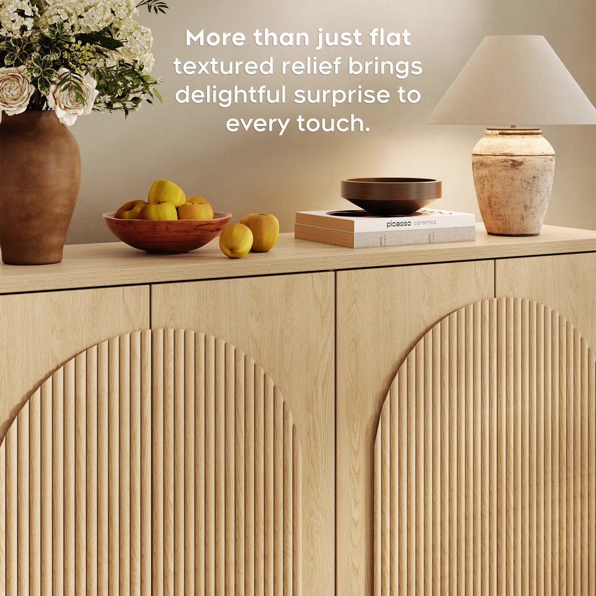 Curved Three-dimensional Texture Sideboard – Salvage & Co Indy