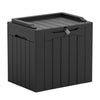 Black 32 Gallon Water Resistant Lockable Deck Box With Seat