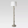 Turned Wood Floor Lamp Gray