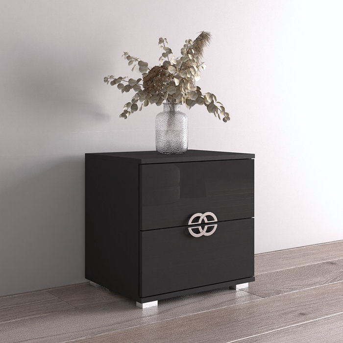 Black Dijonae Manufactured Wood Nightstand