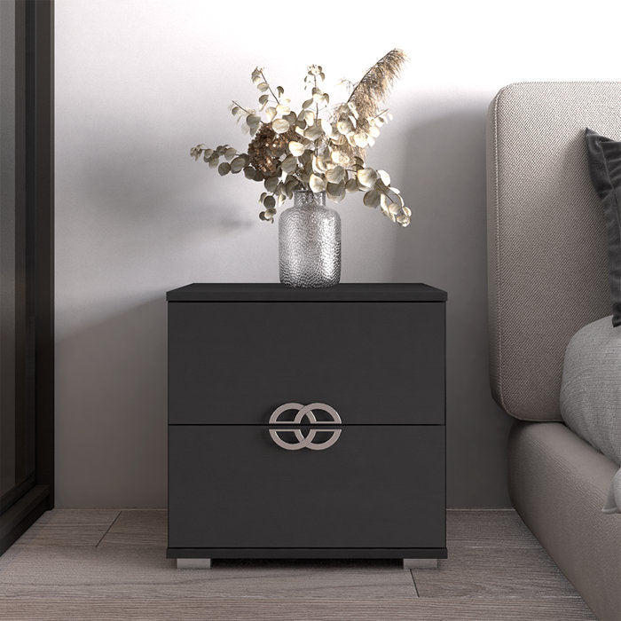 Black Dijonae Manufactured Wood Nightstand