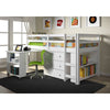 Low Study Loft Desk Twin Bed - White