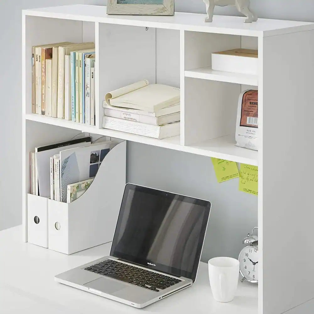 White Wood Desk Bookshelf