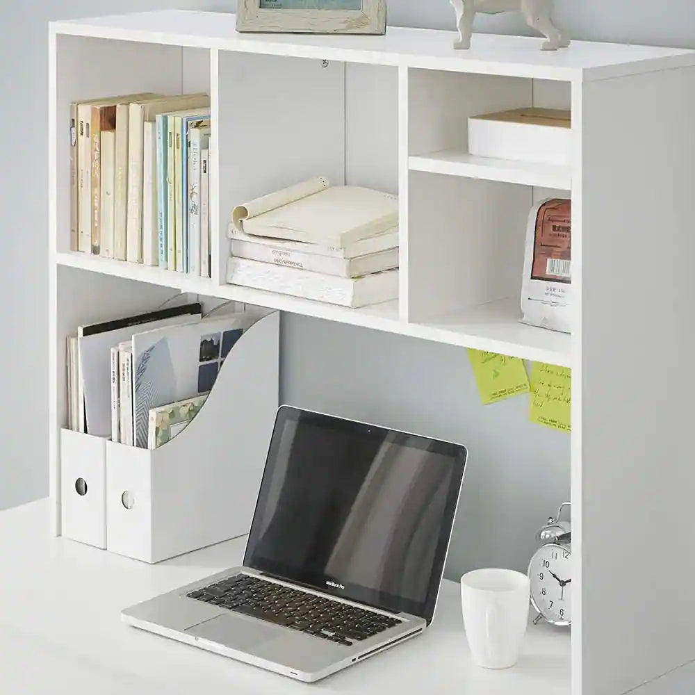 DormCo Cube White Wood Desk Bookshelf