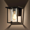 Dormer Square UV Resistant Black Transparent Glass Outdoor Wall Light