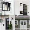 Dormer Square UV Resistant Black Transparent Glass Outdoor Wall Light