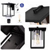 Dormer Square UV Resistant Black Transparent Glass Outdoor Wall Light