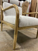 Boucle Upholstered Wood Accent Arm Chair