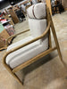 Boucle Upholstered Wood Accent Arm Chair