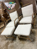 2pc Sculptured Statement Patio Conversation Set Chair & Ottoman
