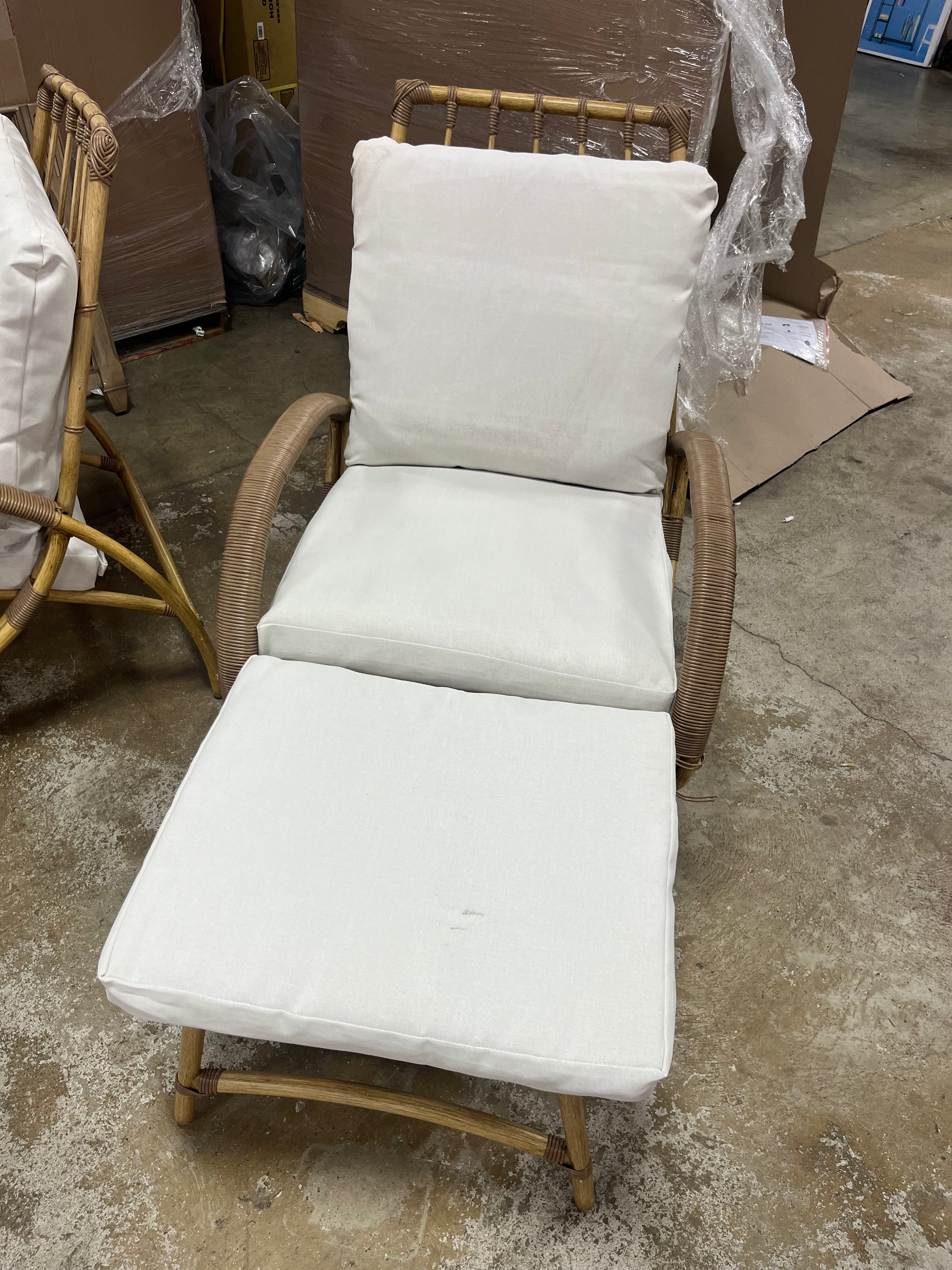 2pc Sculptured Statement Patio Conversation Set Chair & Ottoman