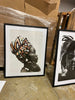 2pc Cultural Framed Wall Posters: Modern Art Lithograph, Black Frame