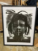 2pc Cultural Framed Wall Posters: Modern Art Lithograph, Black Frame