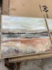 (Set of 2) Faded Landscape Framed Wall Canvases Natural: Polystyrene Frame, Blockprint Art