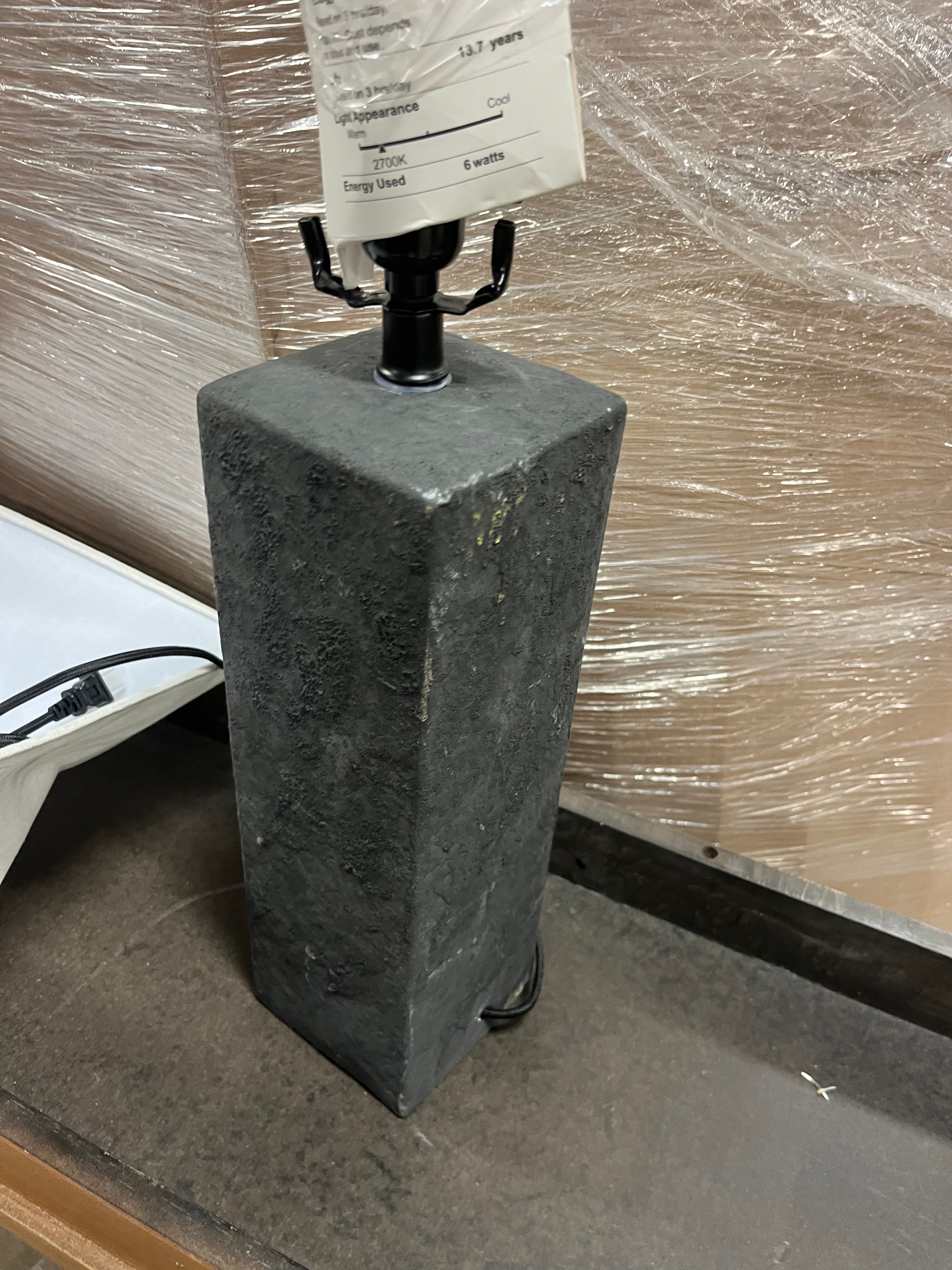 Square Table Lamp with Tapered Shade Black