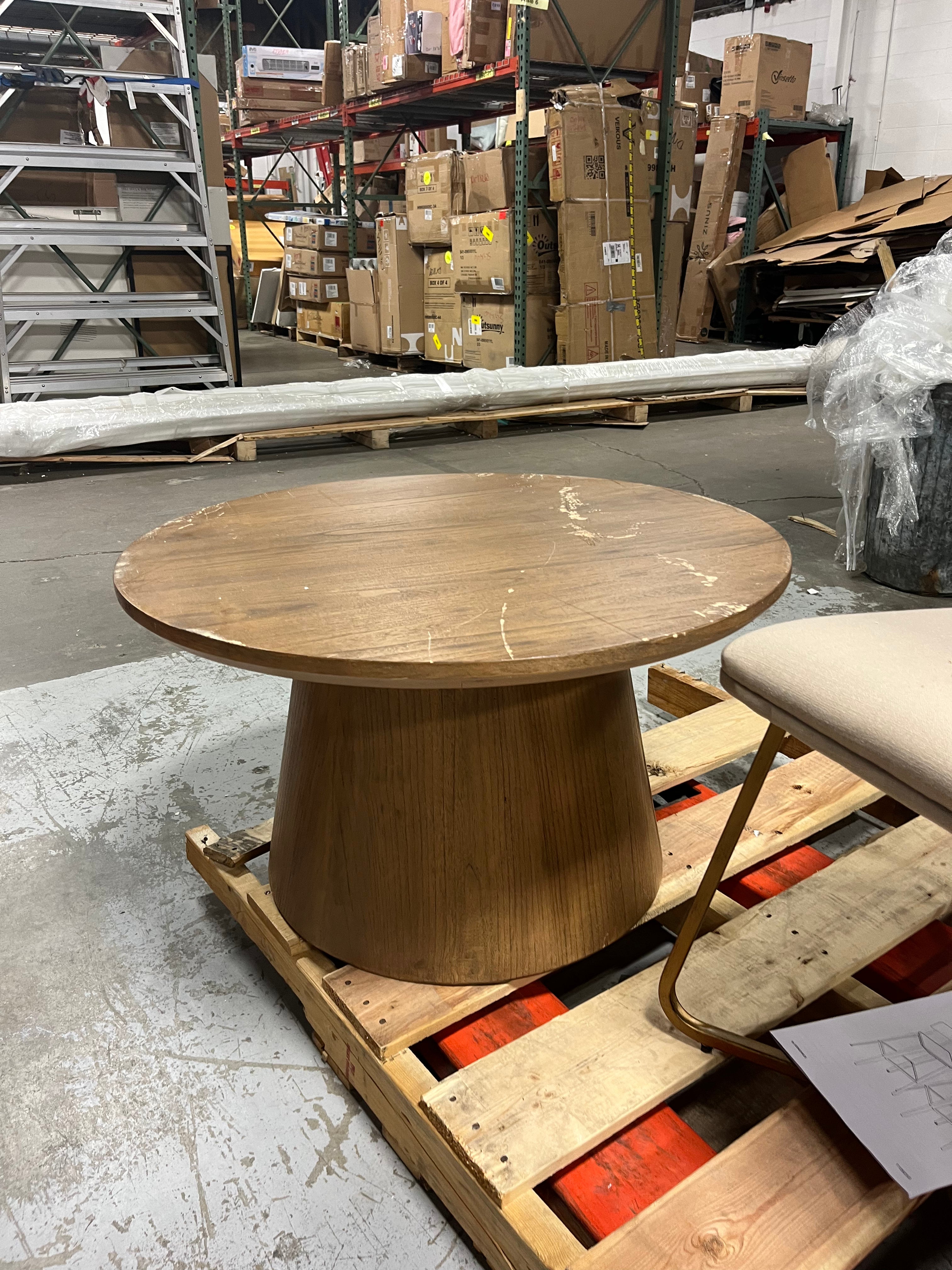 Wooden Round Pedestal Coffee Table