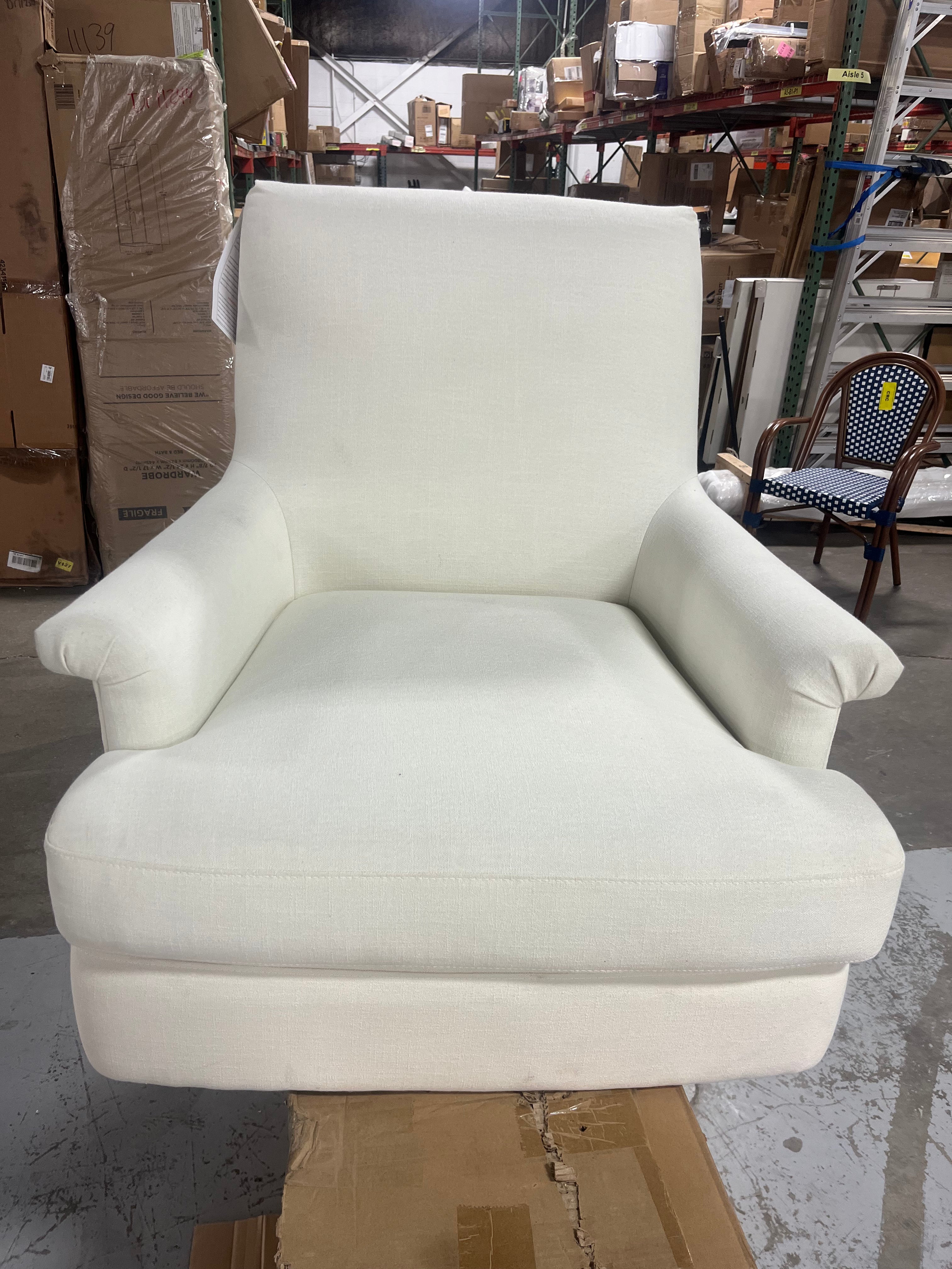 Mercer Rolled Upholstered Armchair with Casters