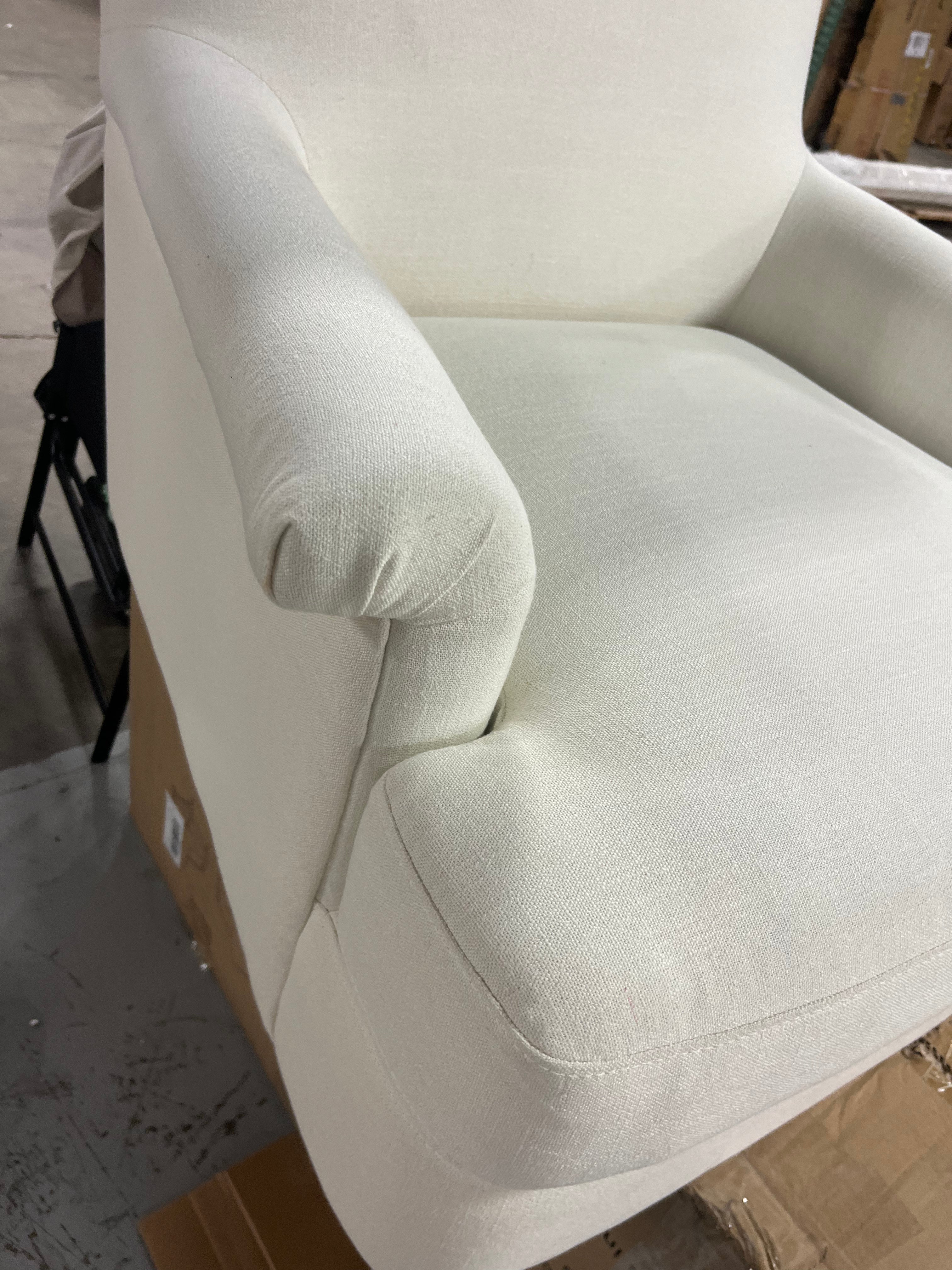 Mercer Rolled Upholstered Armchair with Casters