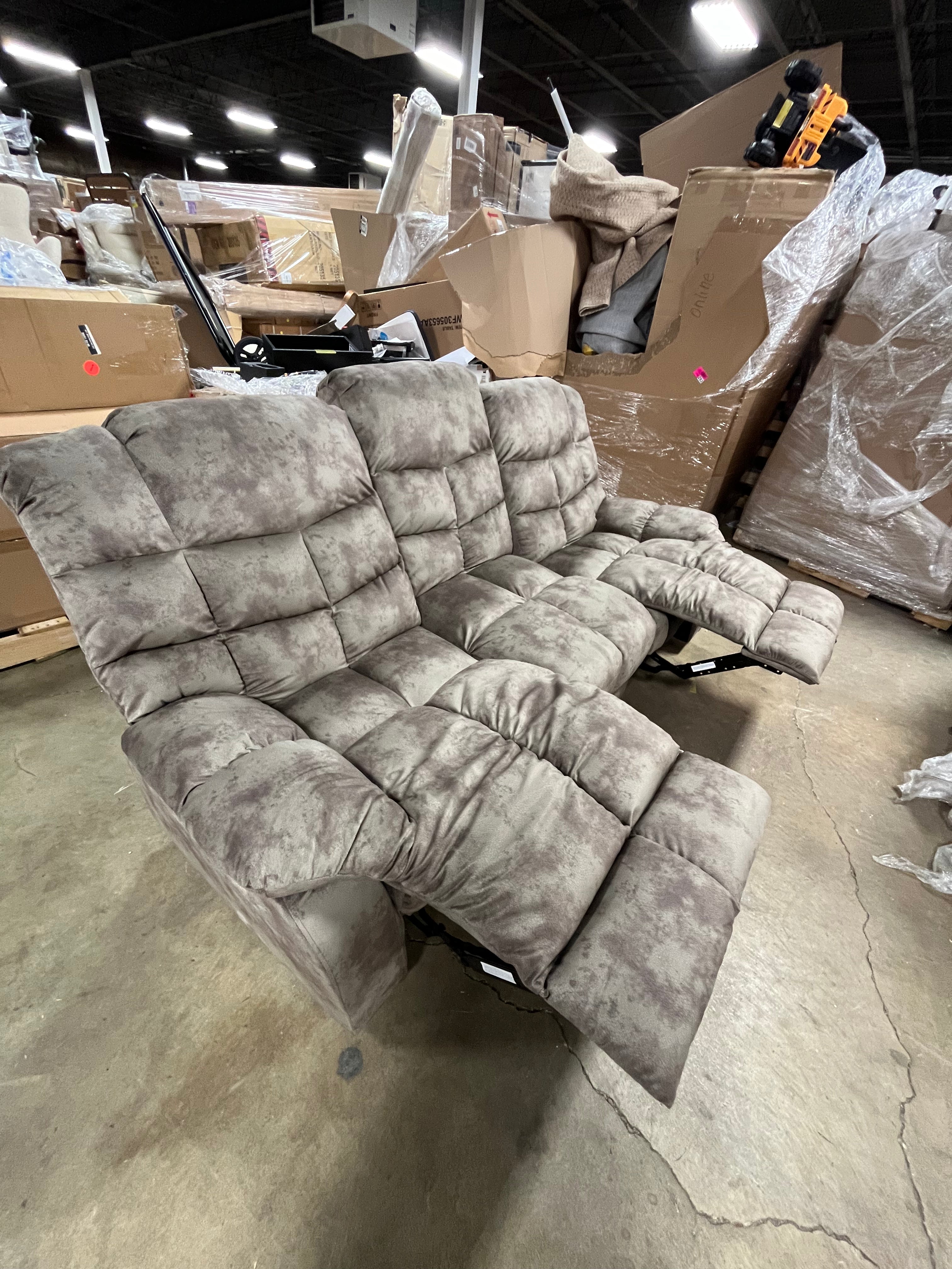 Wide Contemporary and Overstuffed Manual Reclining Sofa with Wide Backrest