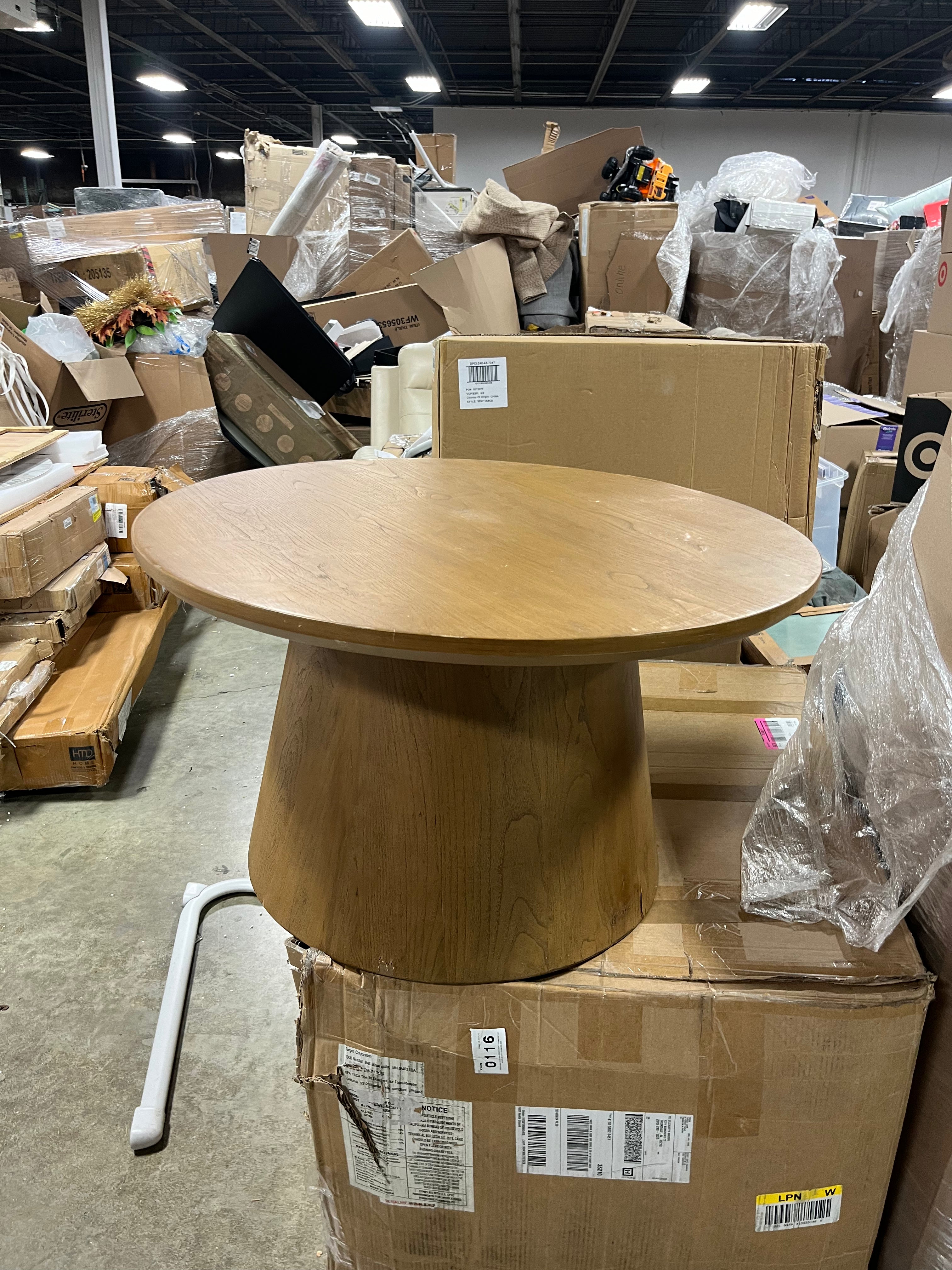 Wooden Round Pedestal Coffee Table