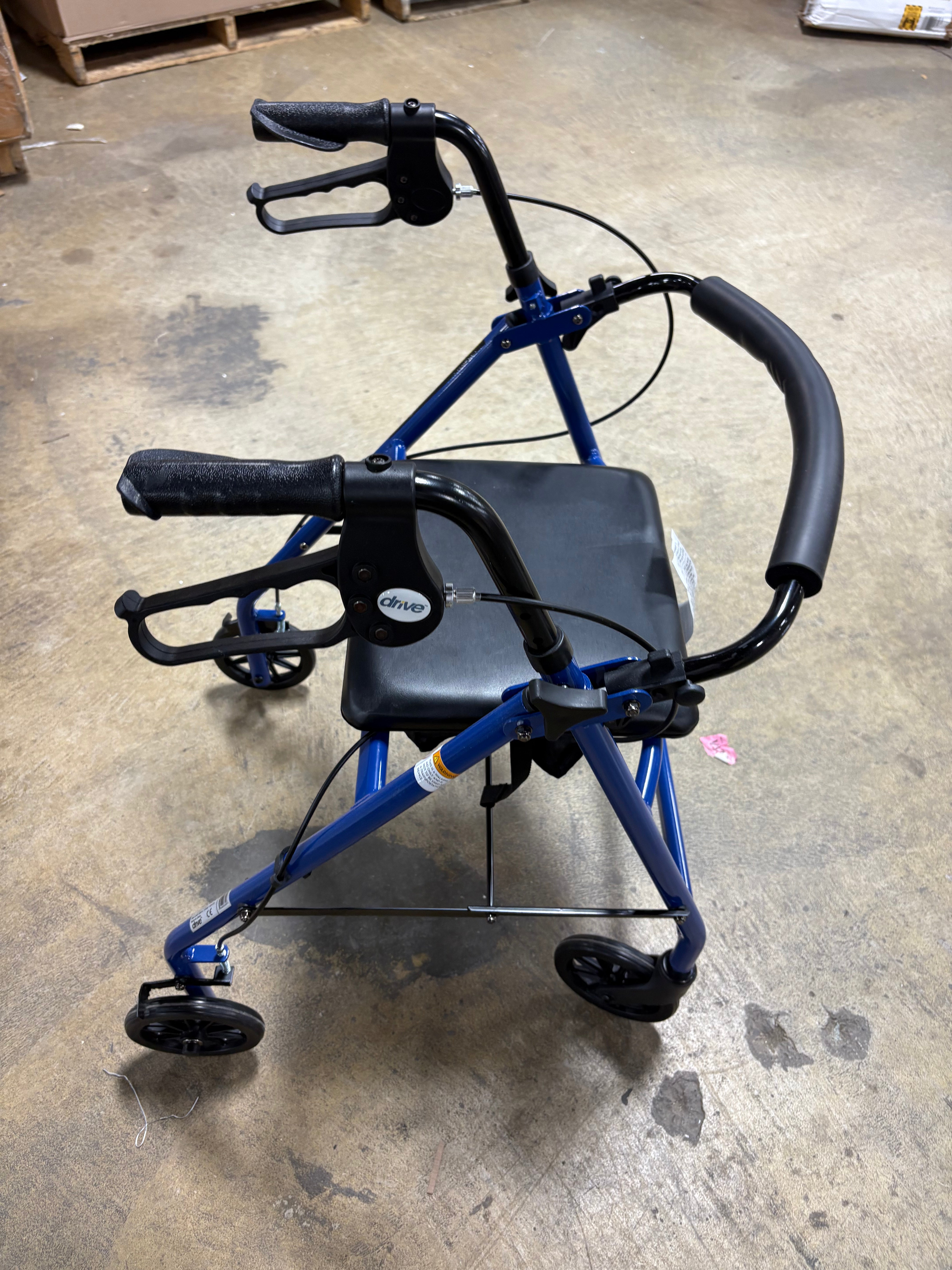 Four Wheel Walker Rollator with Fold Up Removable Back Support, Blue