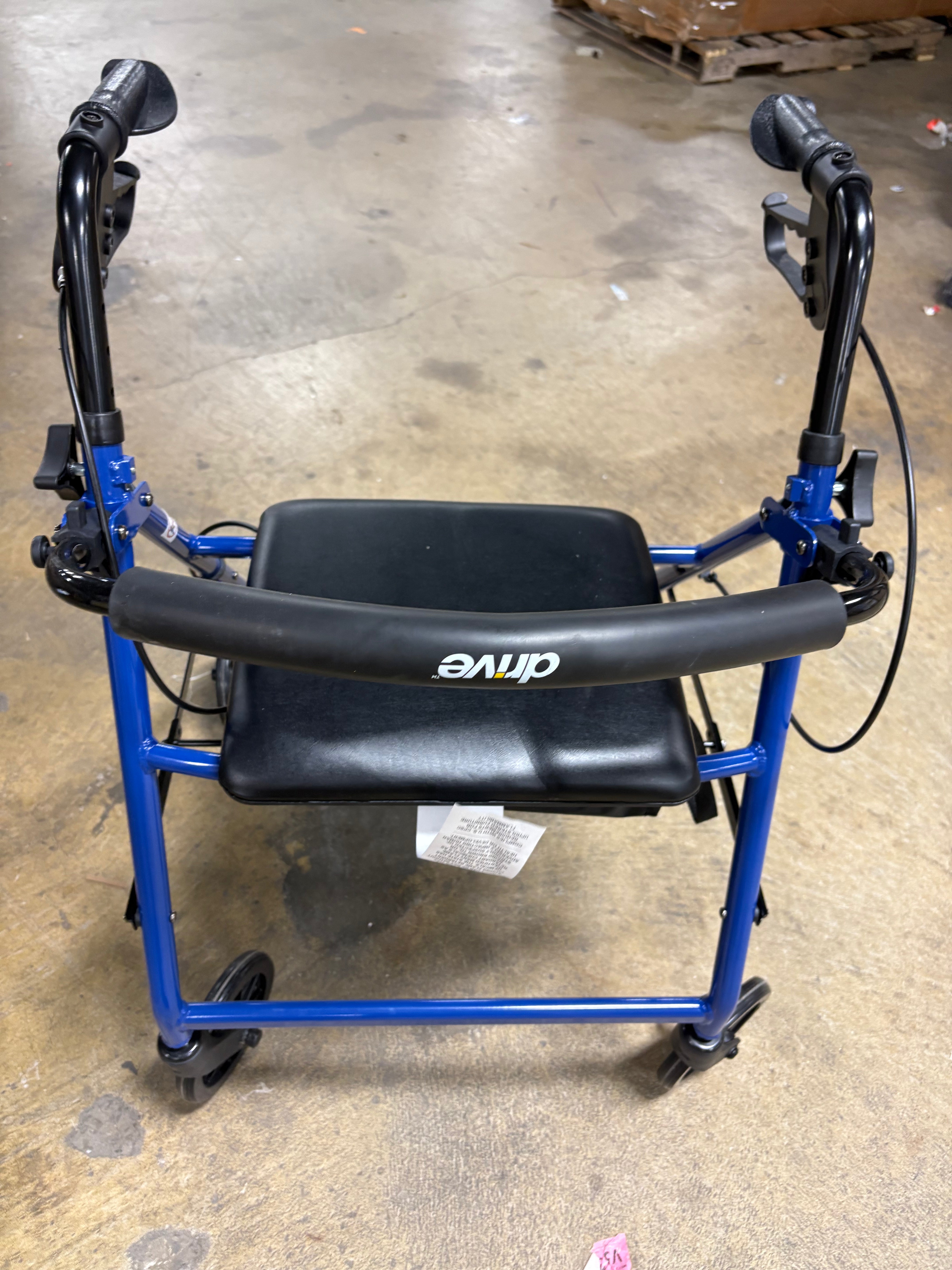 Four Wheel Walker Rollator with Fold Up Removable Back Support, Blue