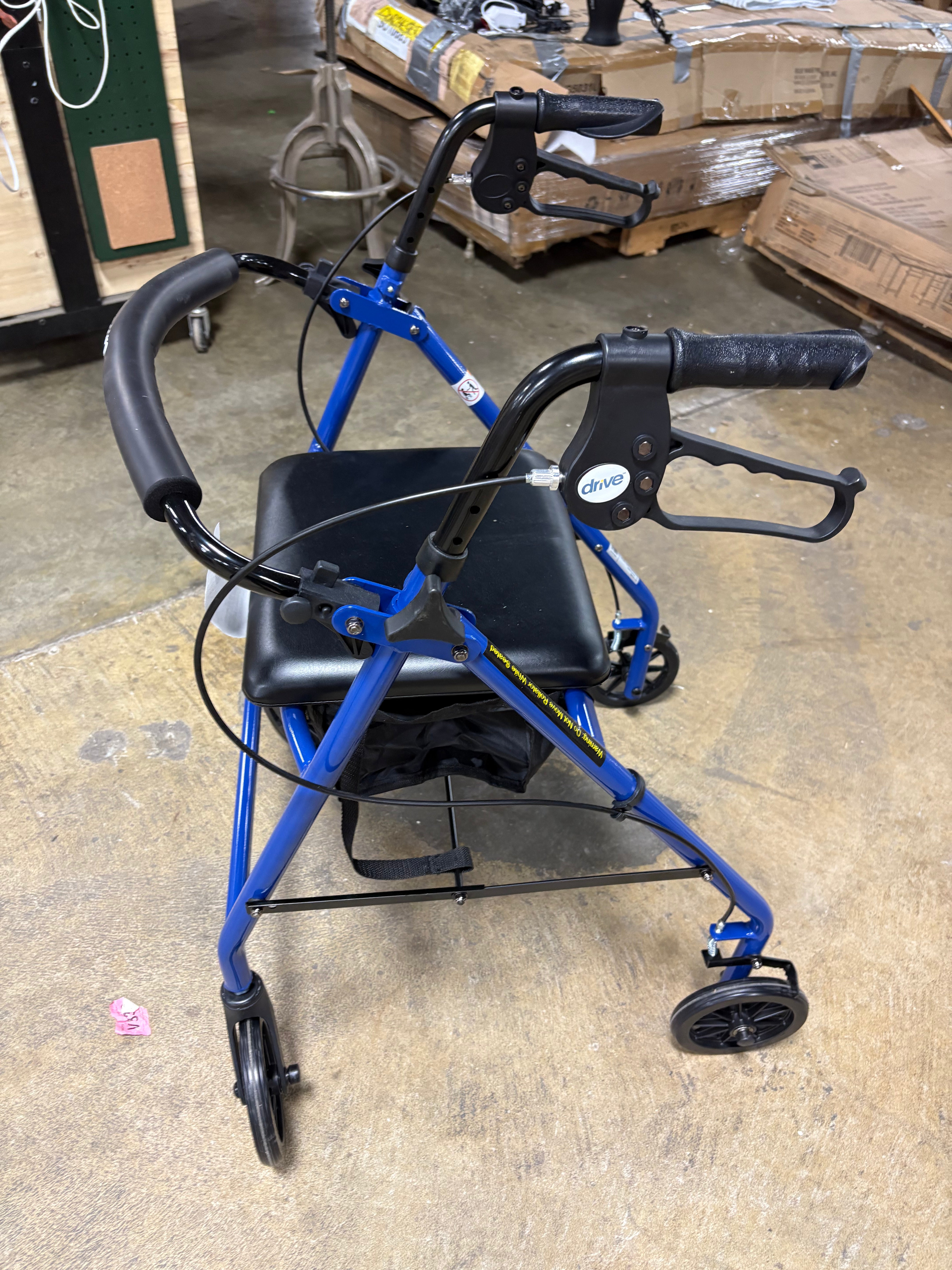 Four Wheel Walker Rollator with Fold Up Removable Back Support, Blue