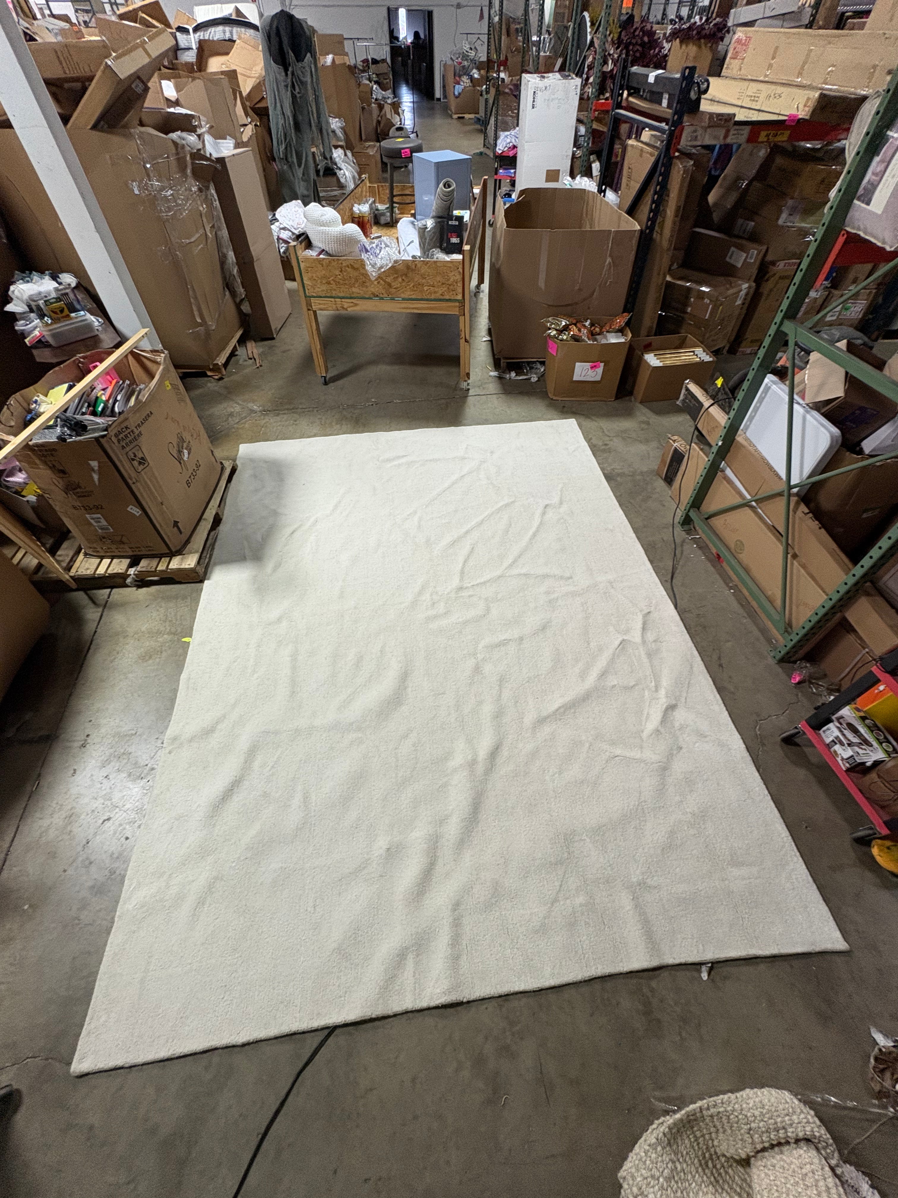 Arrel Speckled Wool-Blend Alabaster Indoor/Outdoor Patio Rug 8'6" x 11'6"