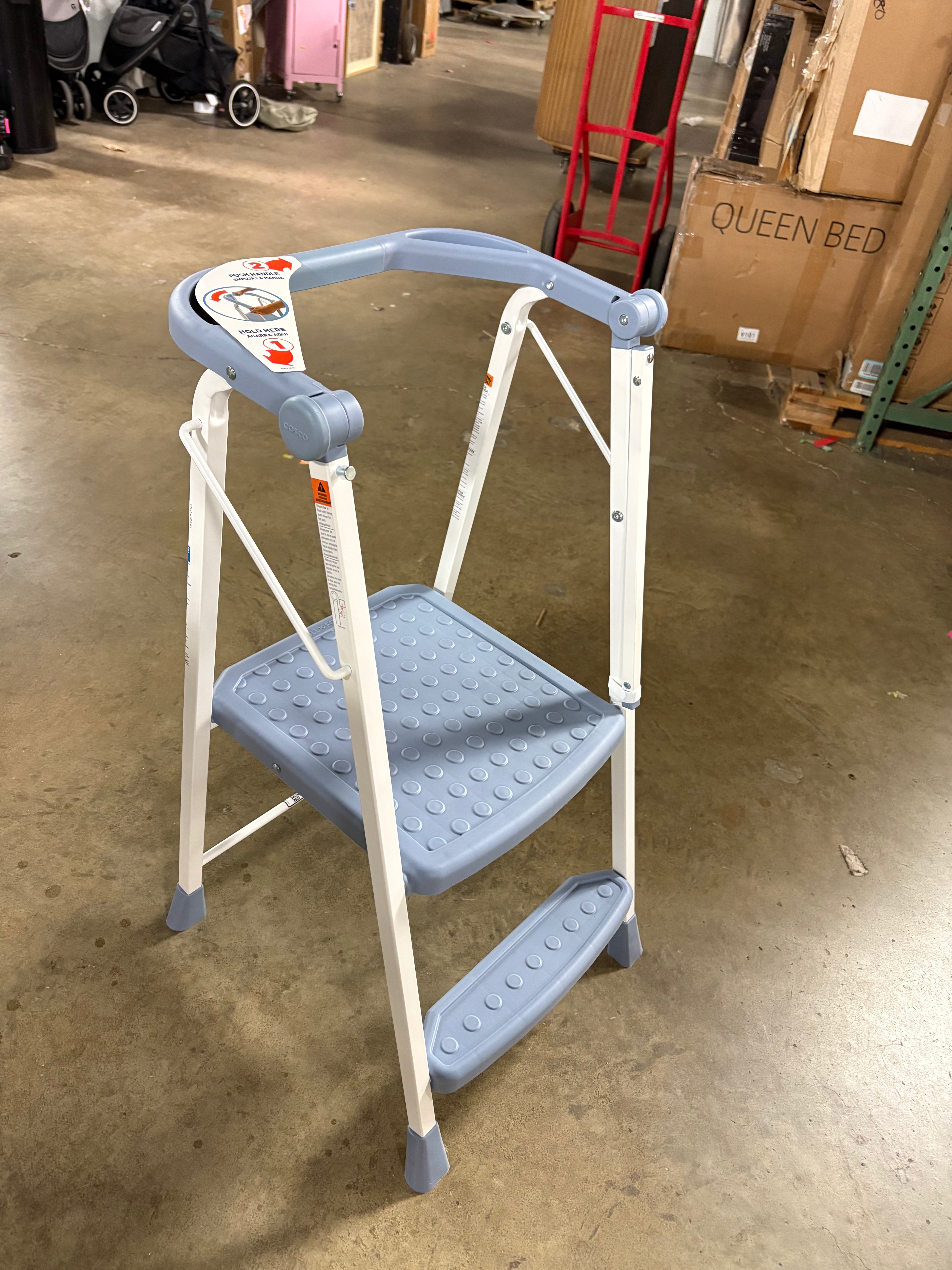 2-Step Kitchen Stepper Folding Steel and Resin Step Stool – Salvage ...