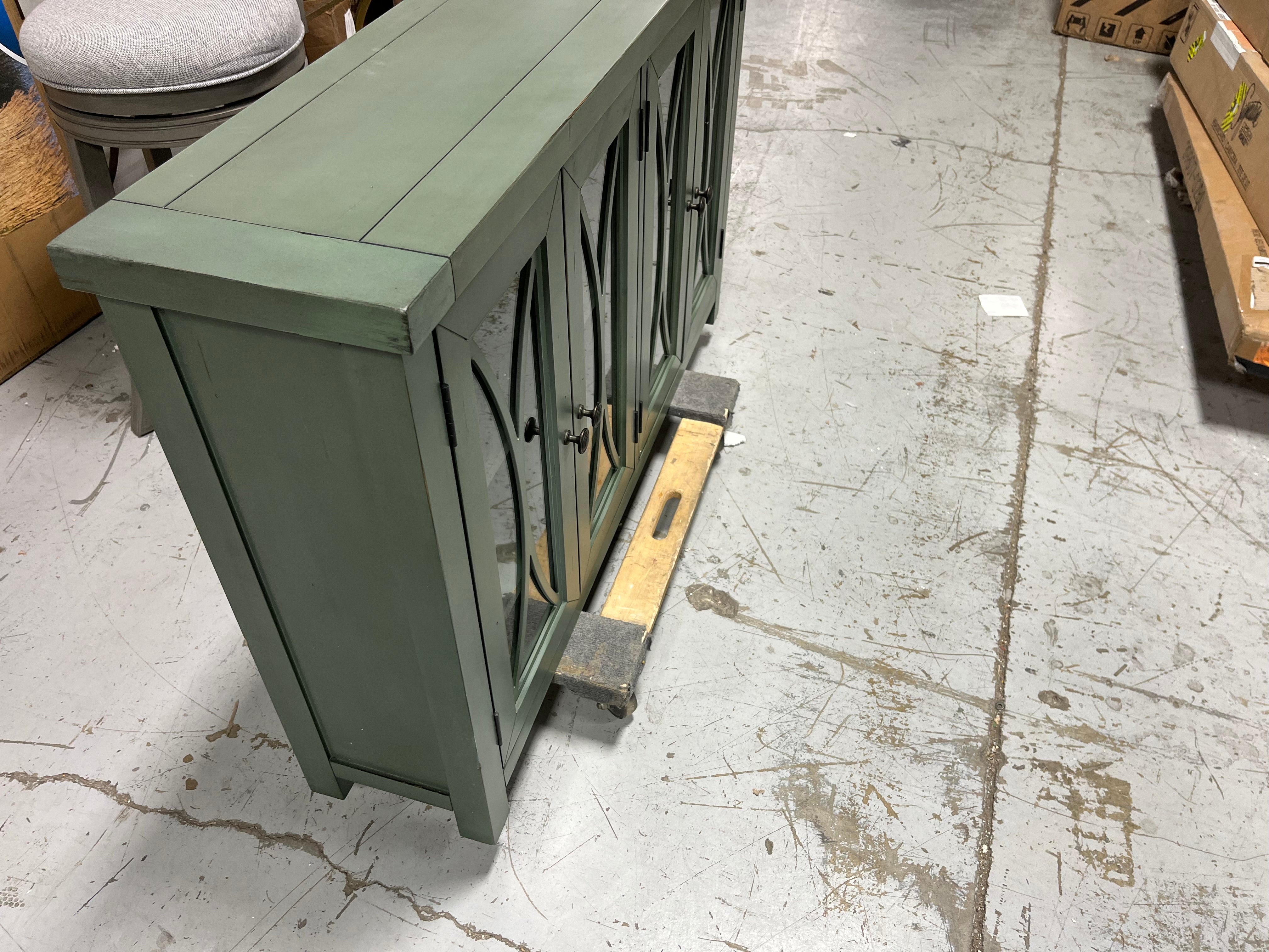 Bayside Wood 4-Door Console Cabinet, Robin Egg Blue