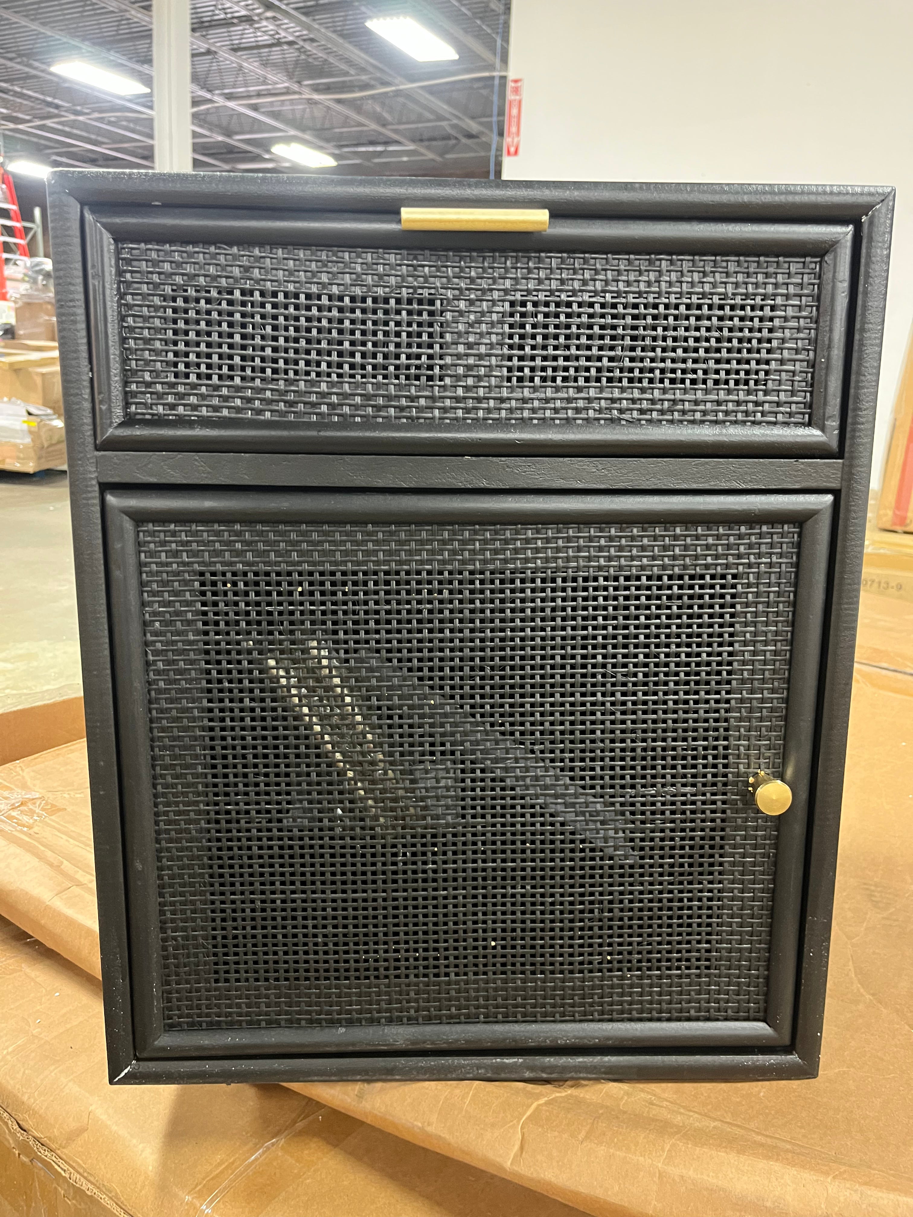 Benzara Accent Chest with 1 Door Cabinet and 1 Drawer, Black
