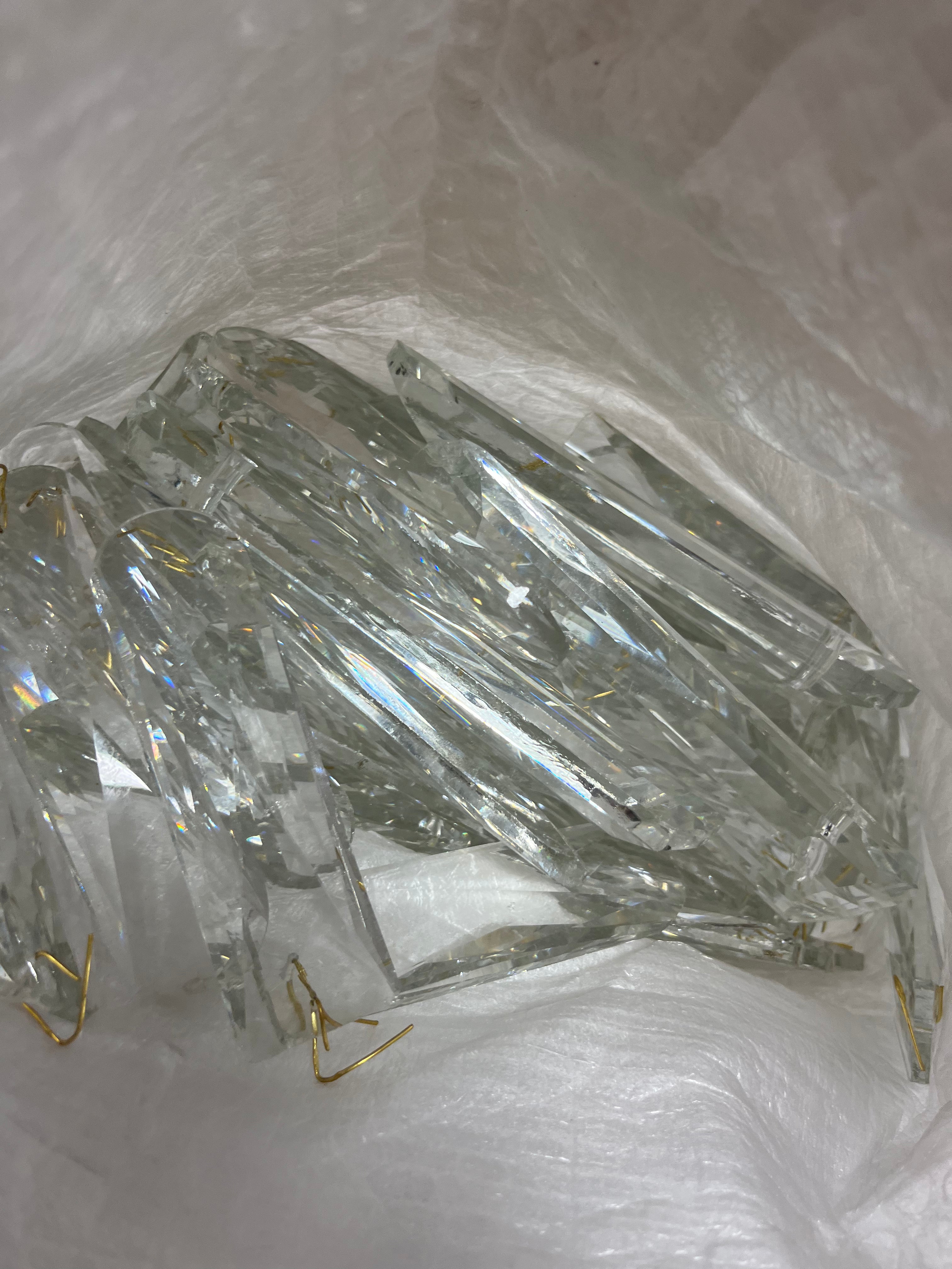 8- CRYSTAL 10-Light Clear Modern/Contemporary LED Dry rated Chandelier, final cut