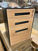 Black 3-Drawer Walnut Metal Mobile Vertical Letter File Cabinet