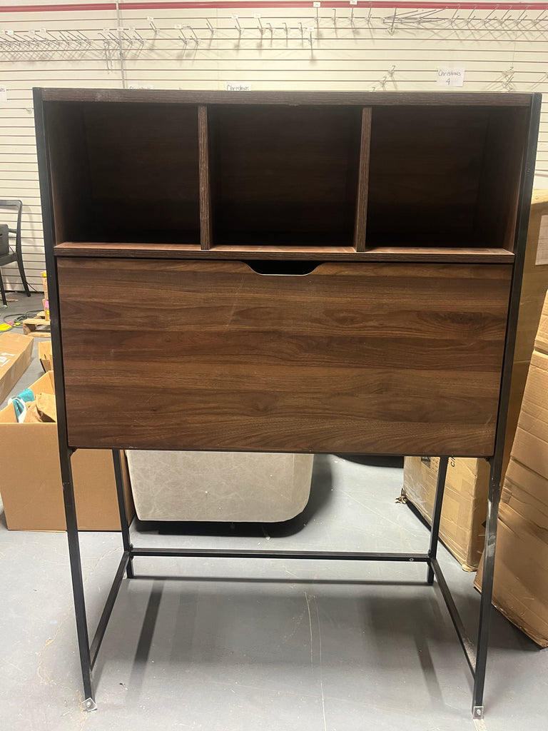 Loring Secretary Desk with Hutch and Charging Station Walnut