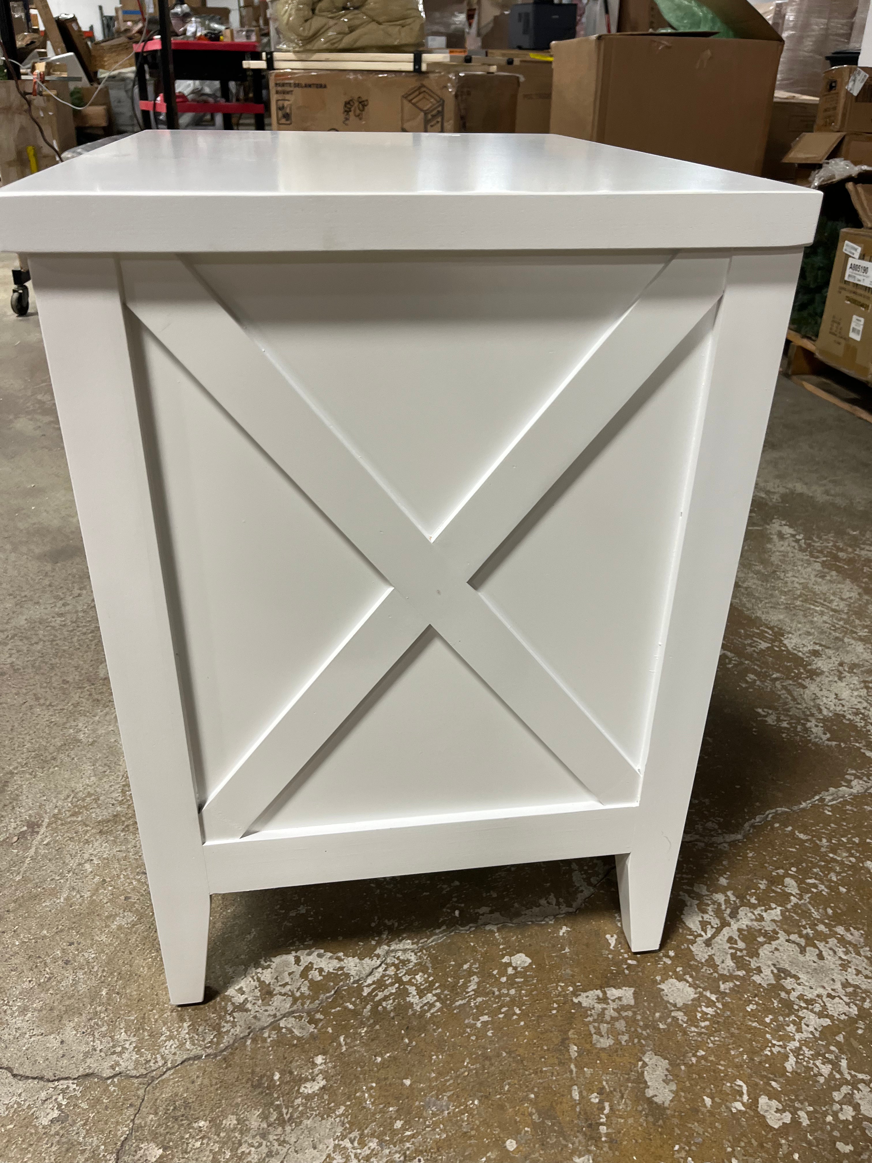 Wrentham Beadboard Farmhouse 3 Drawer Nightstand White