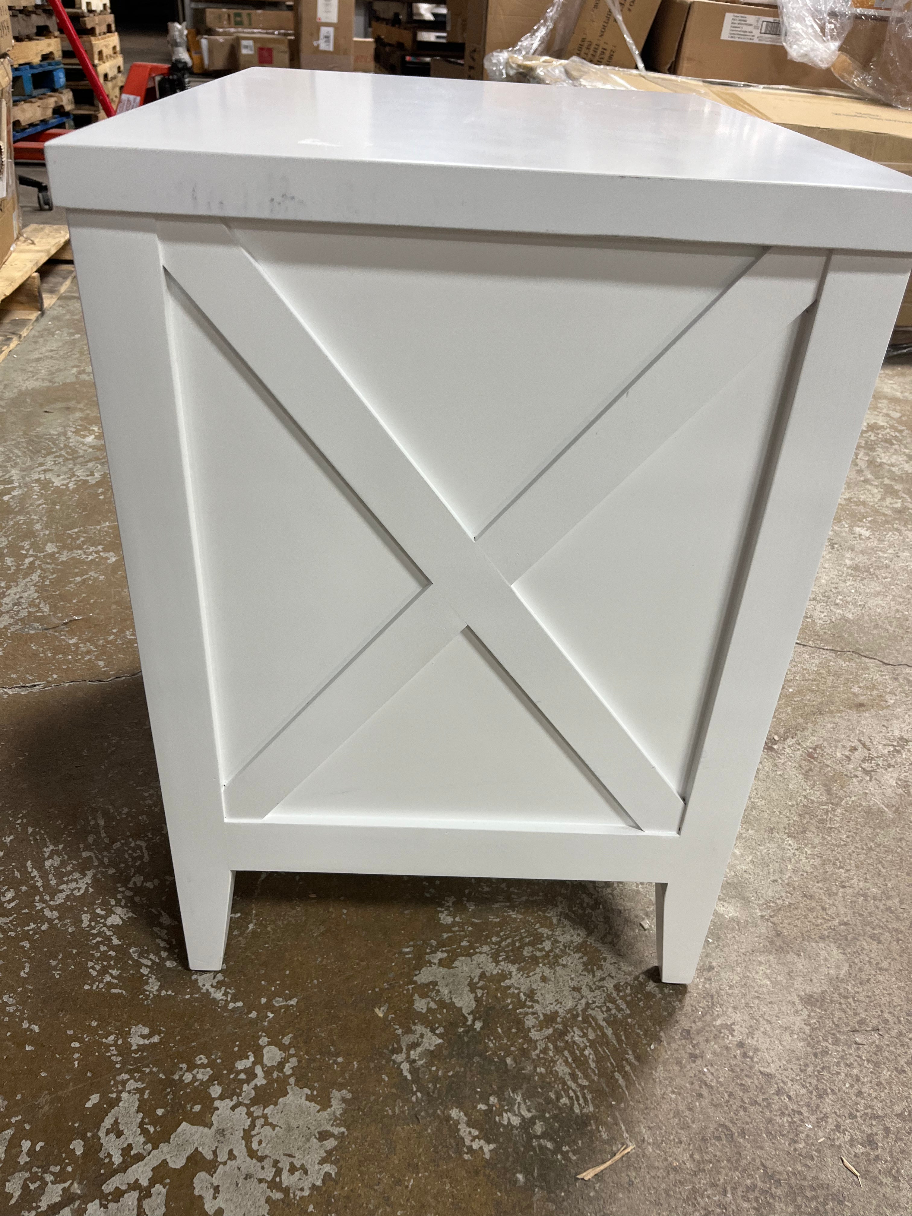 Wrentham Beadboard Farmhouse 3 Drawer Nightstand White