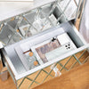 2-Drawer Mirrored Nightstand End Table - White