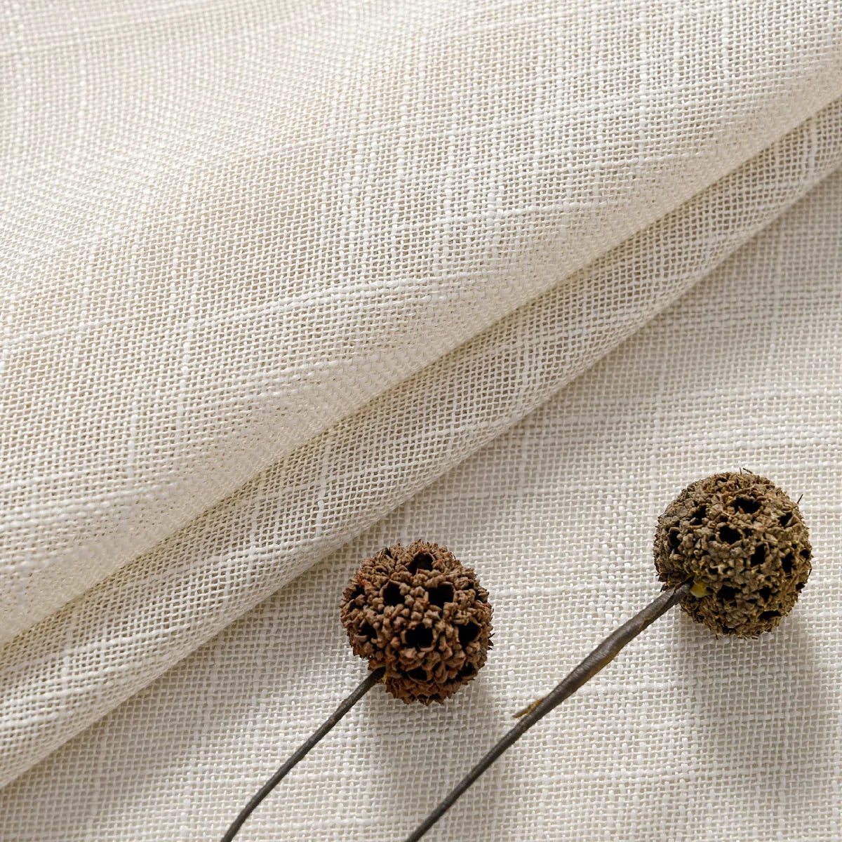 Draycott Polyester Linen like Textured Gromments Curtain Pair (Set of 2)
