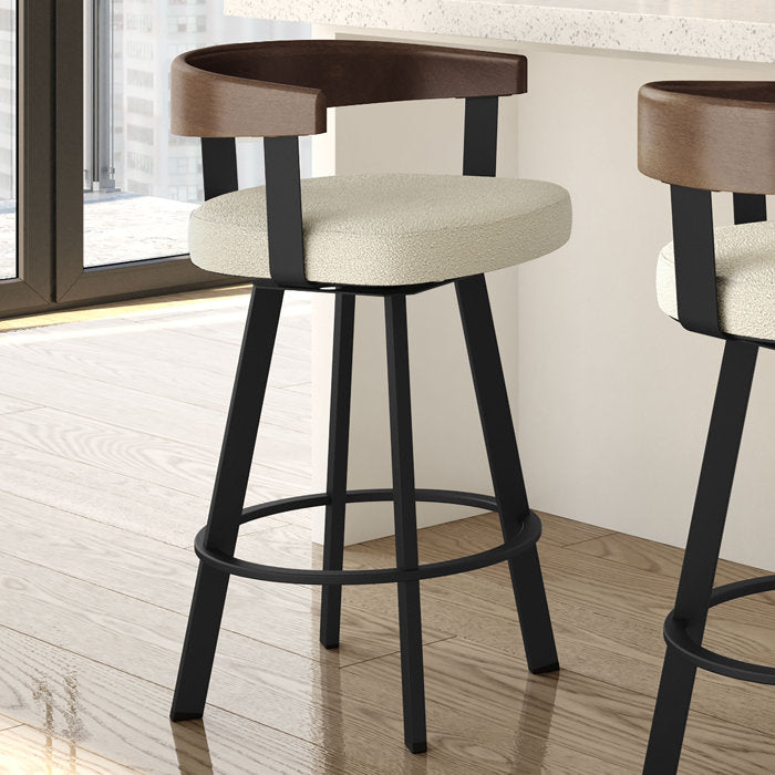 Boucle Swivel Bar Stool