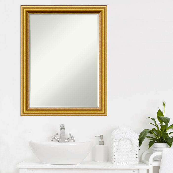 Drewie Rectangle Wood Wall Mirror